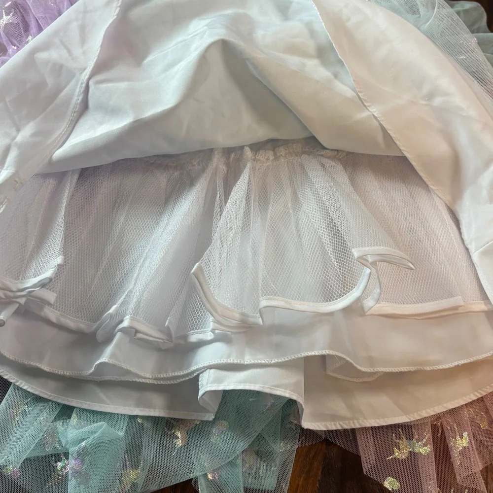 Jona Michelle Kids 2T Pastel‎ Rainbow Unicorn Tulle Party Dress CO7324 Pink Blue